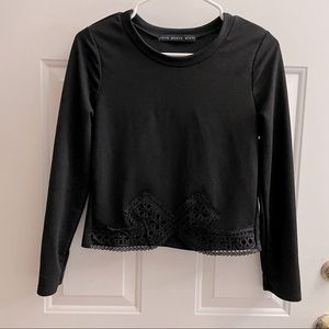 🎉HP🎉XS Women’s Hyfve Black Top with Lace Design - NWOT